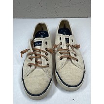 Sperry Pier View Canvas Sneaker Womens Top Slider Memory Foam Beige Size 7 - $19.95