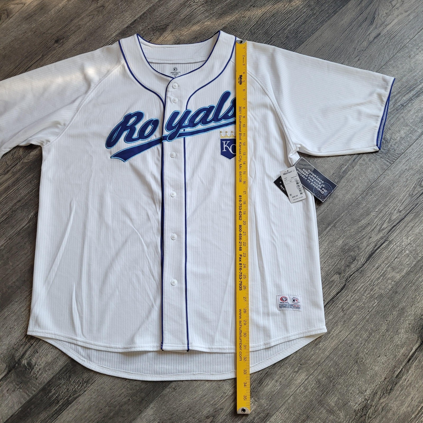 New Kansas City KC Royals White Adult 2XL Stitched MLB Baseball Jersey Blue Logo Item image 4