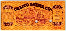 Calico Mine Company Adult Admission Ticket Knotts Berry Farm 50c Adult 1965 J15 - £6.99 GBP