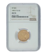 1907/7-D US Gold Liberty Half Eagle Graded By NGC As AU55! VP-001-
show ... - $67,431.21 MXN