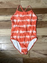 Melrose And Market Girls One Piece Orange/White Tie Dye Swimsuit 12 NOWT - £13.65 GBP