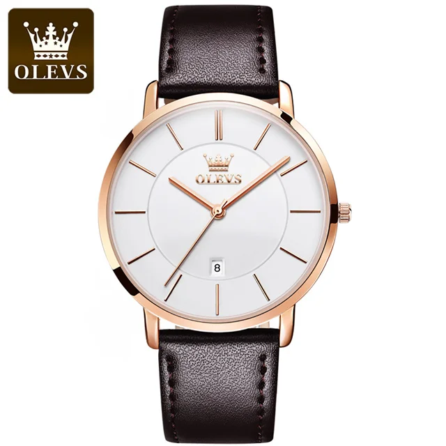 Watch New In OLEVS Watch for Men Ultra Thin 6.5mm Minimalist Waterproof Date Bus - £49.41 GBP