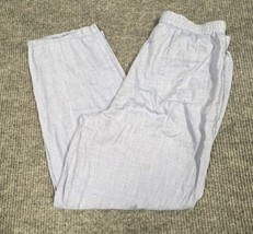 Nautica Pajama Pants Mens Large Blue Drawstring Cotton Sleepwear 32x28 Comfort - £19.09 GBP