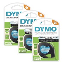 DYMO LT Labeling Tape for LetraTag Label Makers, Black Print on Clear La... - $35.99
