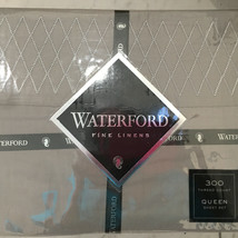 Waterford Diamond Lattice Plaitnum 4pc Queen Sheet Set 300TH Bnip Beautiful - £92.18 GBP