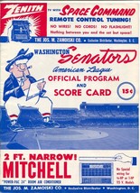 Washington Senators vs Detroit Tigers Baseball Game Program 5/19/1957-24 page... - £48.69 GBP