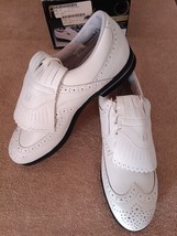 TZ GOLF - FootJoy DryJoys Women&#39;s Size 7.5 M Leather Wingtip Golf Shoes ... - $79.13