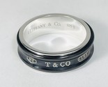 Size 10.5 Tiffany &amp; Co 1837 Black Titanium and Silver Ring Band Mens Unisex - £515.48 GBP