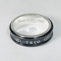 Size 10.5 Tiffany &amp; Co 1837 Black Titanium and Silver Ring Band Mens Unisex - $645.00