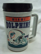 Vintage Nfl Miami Dolphins Nfl Football Plastic Insulated Drinking Mug Cup - £14.49 GBP