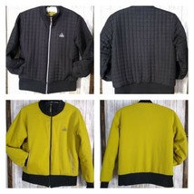 PEAK Reversible Puffer Bomber Jacket/Coat Women&#39;s Large Black/Lime Green  - $12.82