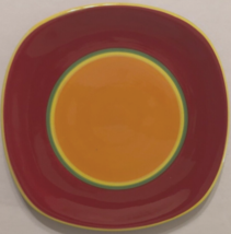 Dansk Caribe Aruba Ceramic Stoneware Retired Red Orange Square Salad Plate 8 3/4 - £6.88 GBP