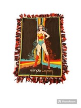 Vintage DC Comics Superhero Wonder Woman Throw Blanket Retro Rainbow 55” x 44” - £17.90 GBP