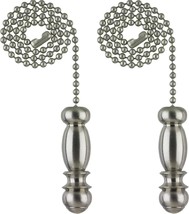 Brushed Nickel Ciata Pendant Pull Chain With 12&quot; Beaded Chain, 2 Pack. - £35.89 GBP