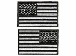 Choose Style 5&quot; x 3&quot; Black and White AMERICAN FLAG Black Border iron on patch - £8.78 GBP+