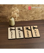 Pull - Push Wooden Signs , Stickers PUSH PULL , Sign Symbol for Door Hom... - $15.00