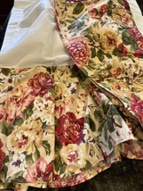 Vtg Ralph Lauren POST ROAD Floral King Ruffled Bedskirt USA  16” Drop - £73.53 GBP
