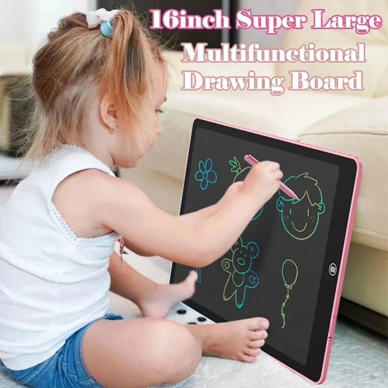 16 inch Children&#39;s Magic Blackboard LCD Drawing Board Girls&#39; Toys Gifts Digital - £11.23 GBP+