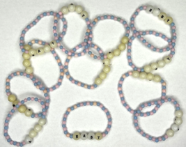 Vintage &quot;Baby&quot; Blue and Pink Beaded Bracelets Lot of 12 Party Favor BC6 - £10.21 GBP