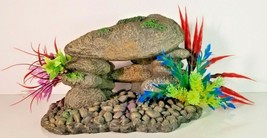 Rock Formation Cave with Plants Aquarium Fish Tank Decoration Resin GRAY... - $60.13 CAD