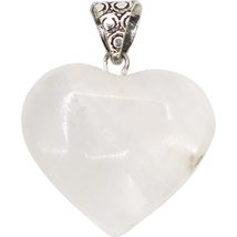 Kheops International Gemstone Heart Pendant - Selenite Satin Spar (Pendand only) - £11.99 GBP