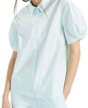 Alfani Womens Balloon Collared Top Size Large Color Blue Glass - £43.15 GBP