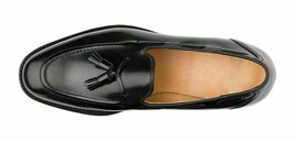 Men&#39;s Handmade Formal Shoes Tassels Black Leather Loafers Moccasin Slip On Shoes - £102.08 GBP+