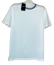 Hugo Boss White Blue Strips Design Cotton Men T- Shirt Size XL - £52.07 GBP