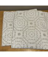 2 Pottery Barn Kids Circle Floral Leaf White Tan Blackout Curtain Panel ... - $179.44 CAD