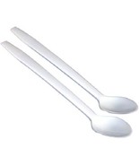 100 8&#39;&#39; Plastic Disposable Soda Spoons - £11.07 GBP