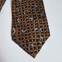 Enrico Coveri Wide Silk Tie Brown Black Blue Mens Necktie 3.875&quot;x59&quot; Mad... - £7.56 GBP
