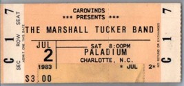 Marshall Tucker Fascia Ticket Stub Luglio 2 1983 Charlotte North Carolina - $49.48