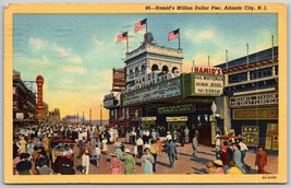 Hamid&#39;s Million Dollar Pier Atlantic City New Jersey Vintage Linen Postcard - £4.99 GBP