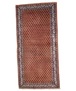 Handmade vintage Indo-Seraband rug 3&#39; x 6.3&#39; (94cm x 194cm) 1980s - 1C742 - $570.03 CAD
