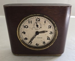 Vtg Seth Thomas Wooden Case Brass Dial no Glass Overwound Wind-Up Alarm ... - $350.61 MXN
