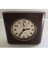 Vtg Seth Thomas Wooden Case Brass Dial no Glass Overwound Wind-Up Alarm ... - $346.64 MXN