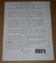 KISS Phantom Of The Park Movie Taping Congratulations Letter Copy Of Ori... - £19.95 GBP