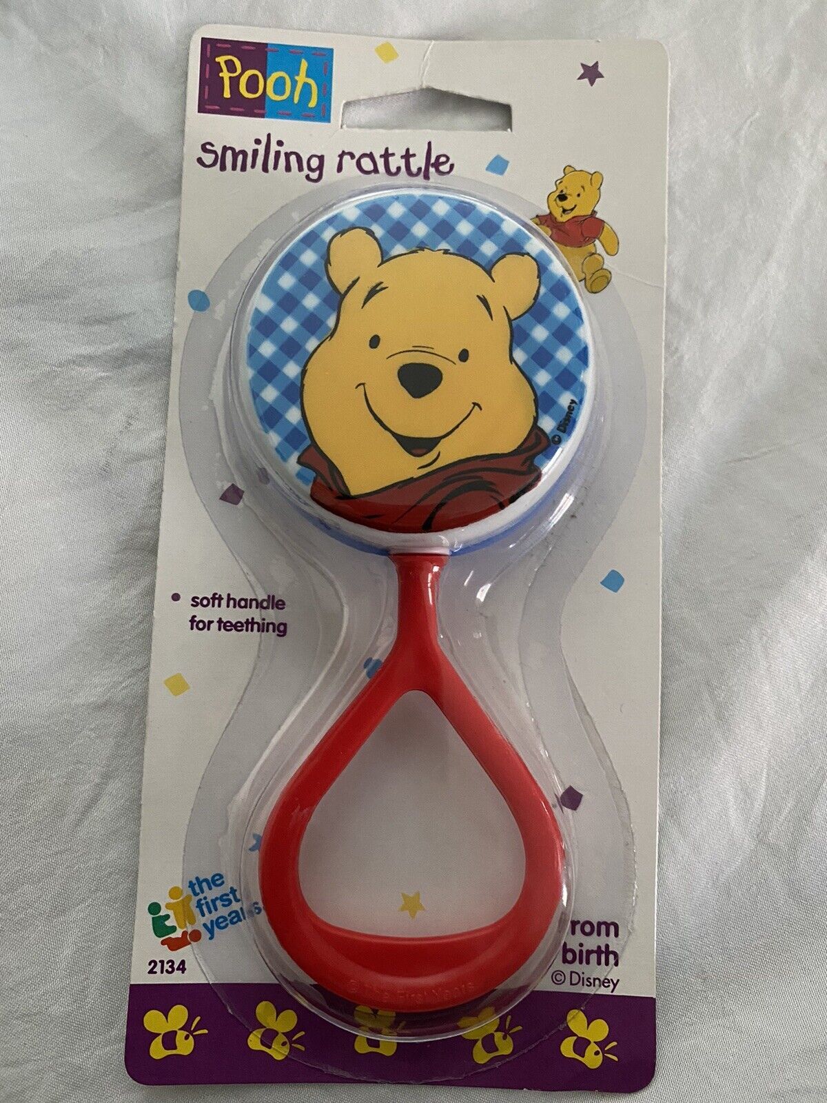 Primary image for Vtg 1995 Winnie the Pooh Bear First Years Baby Rattle Toy Disney 90s New sealed