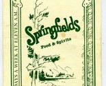 Springfields Food &amp; Spirits Menus Loveland Colorado 1980&#39;s - $27.69