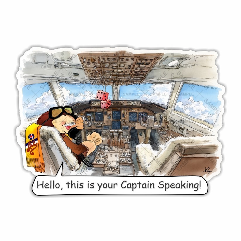 This is your Captain Speaking, Funny Decal Retro Inspired with a Modern ... - $3.46+