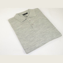 Mens PRINCELY Soft Merinos Wool Sweater Knits Lightweight Polo 1011-40 Silver image 6