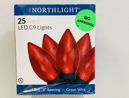 Northlight 25 Red LED C9 Christmas Lights ~ 16 ft Green Wire - £15.65 GBP