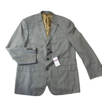 New Earvin Magic Johnson Signature Suit Jacket Grey Stripe Men&#39;s Size 48R Nwt - £26.28 GBP