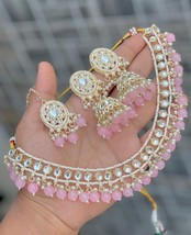 Joharibazar Indian GoldPlated Kundan Ramdan Bollywood Jhumka Choker Jewelry Setc - £36.42 GBP