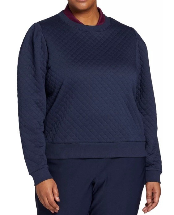 Women&#39;s Walter Hagen Pullover Crew Neck Preppy Golf Sweater Navy Plus Si... - $29.99