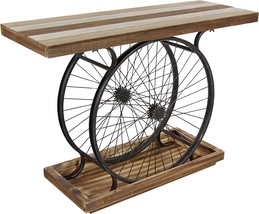 Deco 79 Wood Bike Wide Slatted Top Console Table, Brown, 36&quot; X 25&quot; X 12&quot;, With - £178.49 GBP