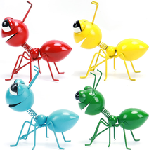 Metal Yard Art Garden Decorative Cute Ant Outdoor Wall Sculptures-Set of 4 - $25.38