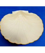 Lenox Scallop Shell Plate White with Trim 24 Karat Gold 6&quot; Wide USA - £29.80 GBP