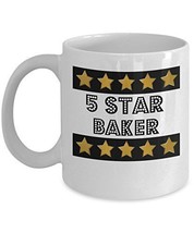 5 Star Baker - Novelty 11oz White Ceramic Baker Mug - Perfect Anniversary, Birth - $21.99