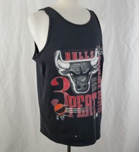 Vintage Chicago Bulls Tank Top T-Shirt XL 1993 Finals Champion 3-Peat Black 90&#39;s - £25.57 GBP